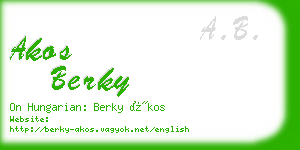 akos berky business card